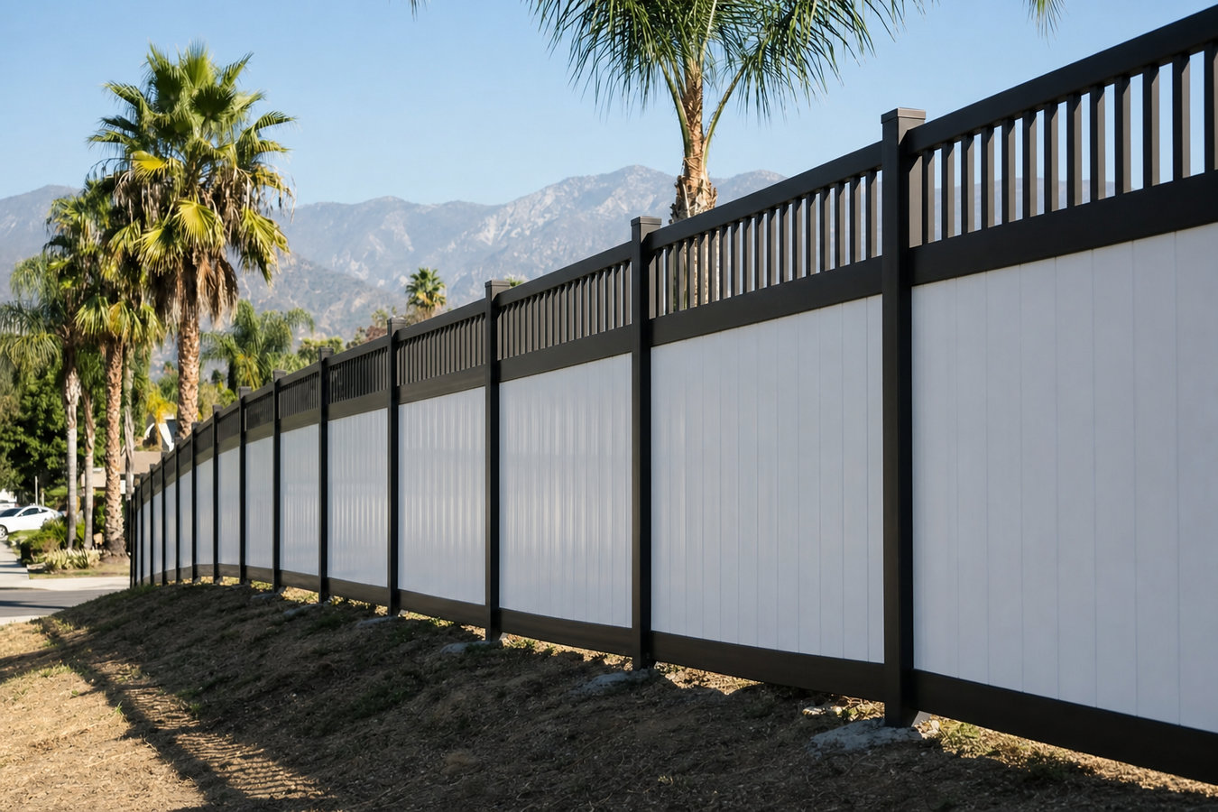Vinyl fence installation
